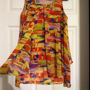 NEW DIRECTIONS Abstract Print Sleeveless Women's Top